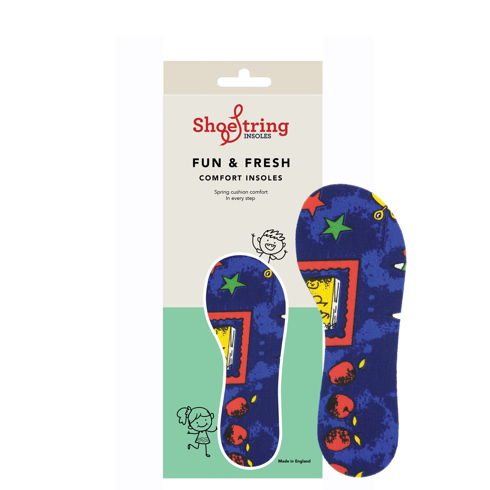 Shoe String Insoles Childs Pencil Printed 