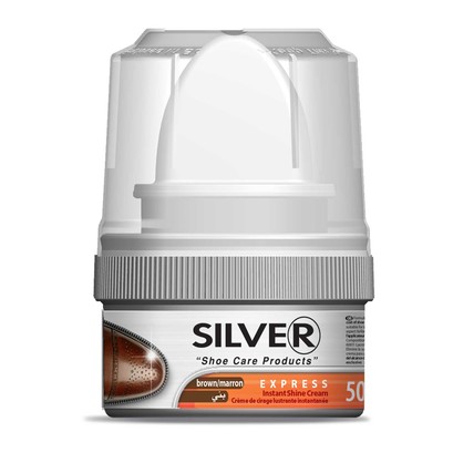 Silver Instant Shine Brown Shoe Cream 50ml